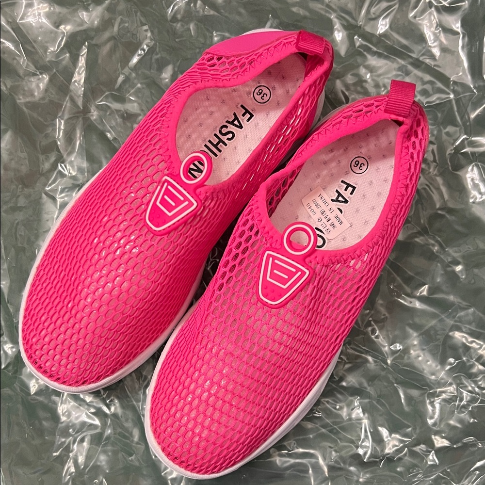 Pink Mesh Slip-On water shoes
